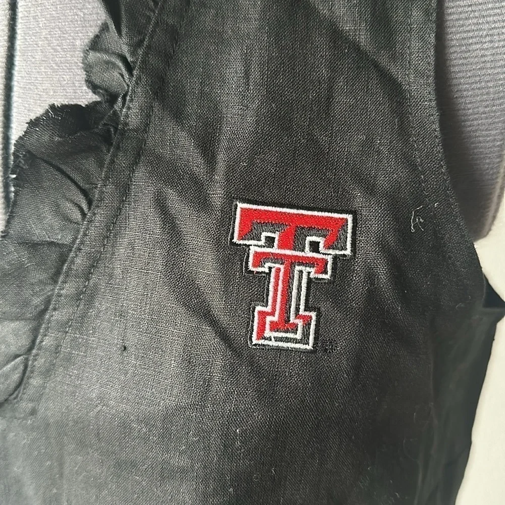 NWT Tommy Bahama dress Texas Tech size Medium black Ruffled Linen Collegiate - Picture 2 of 10